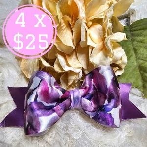 Floral purple hairbow